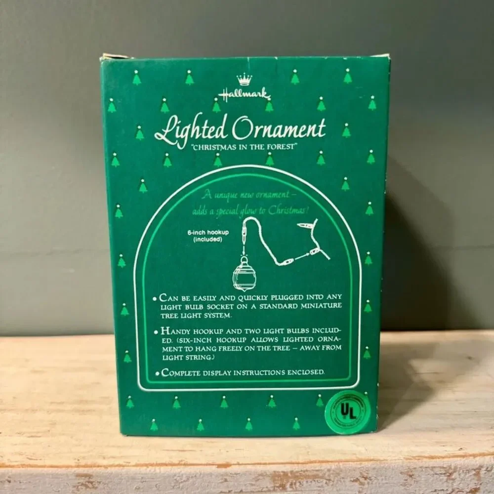 1984 Hallmark Christmas in the Forest Lighted Vintage Keepsake Ornament | 80s
